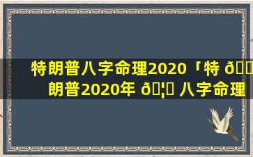 特朗普八字命理2020「特 🌲 朗普2020年 🦉 八字命理」
